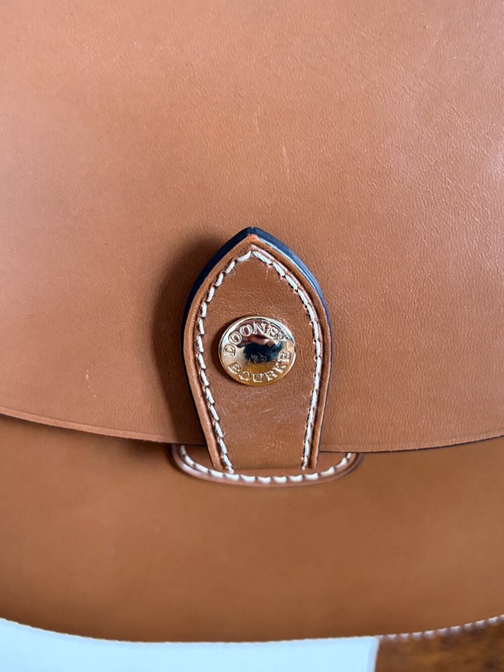 Dooney & Bourke Alto Happy Bag | Tan Leather | Saddle Crossbody - Picture 7 of 8